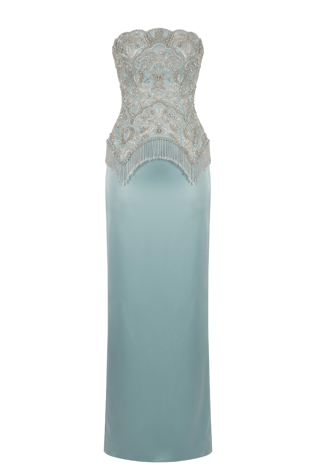 Strapless Satin Gown
