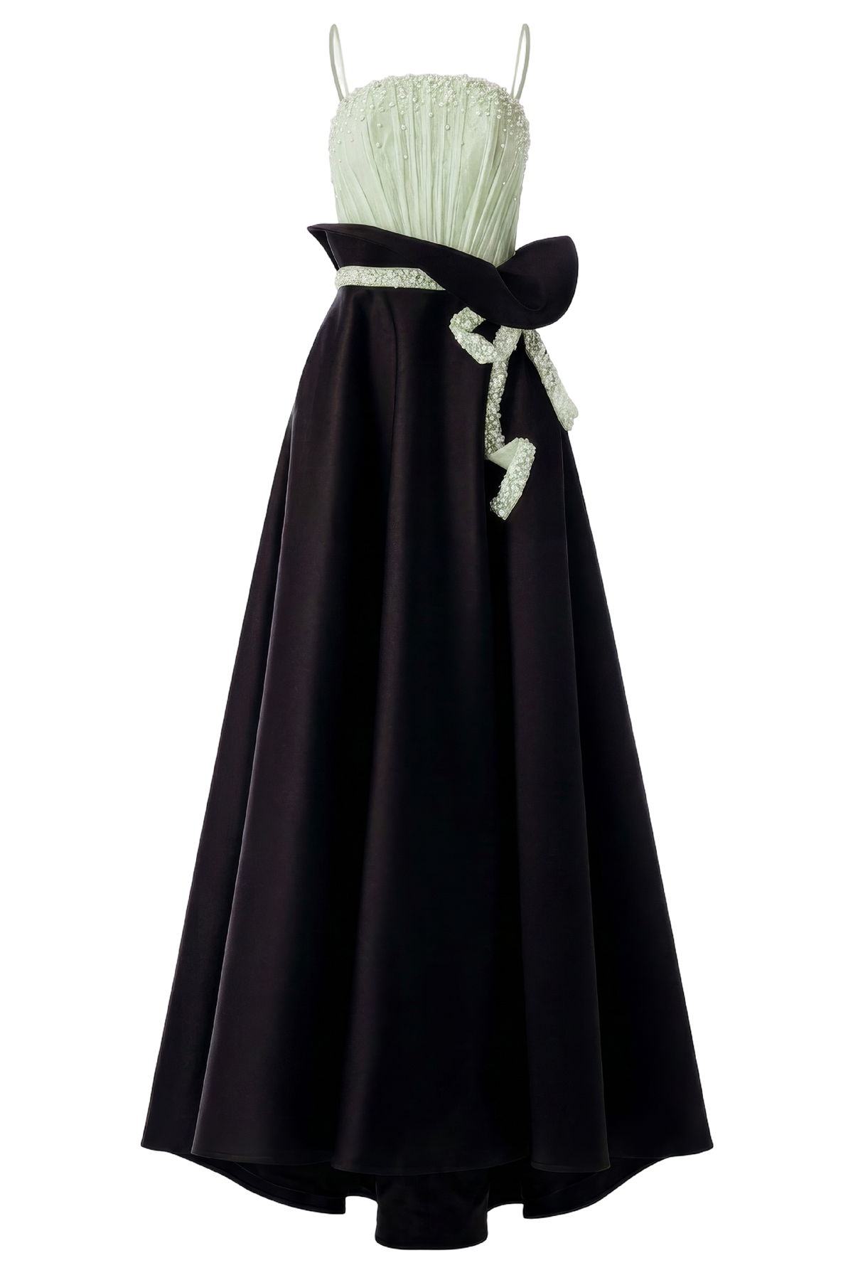 Mint and Black Pearl Ball Gown