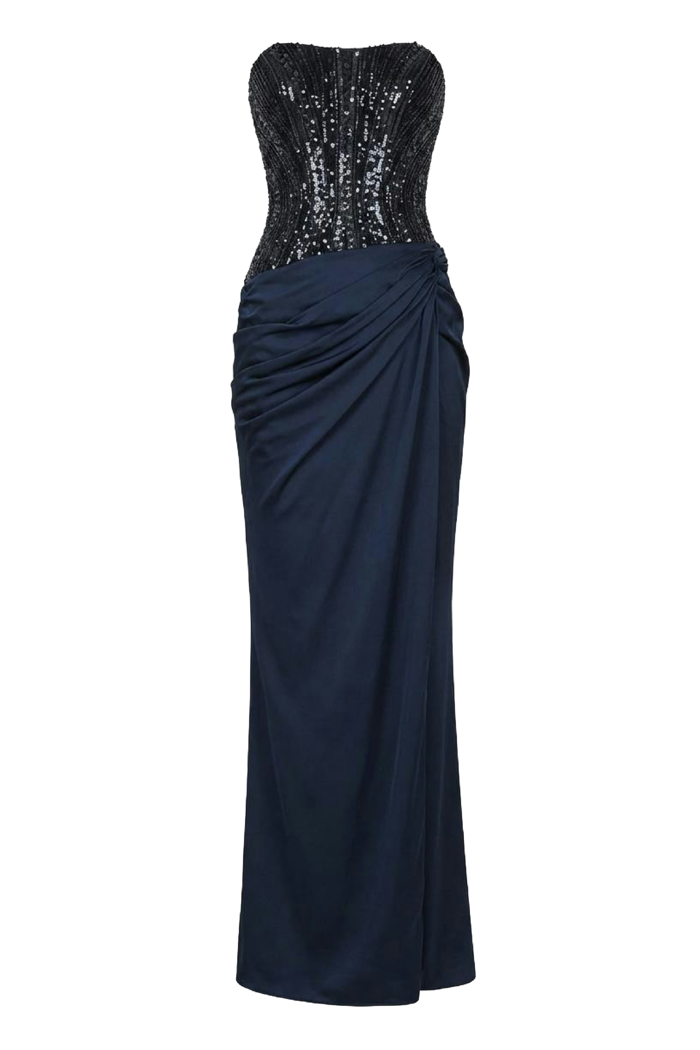 Strapless Dress with Beaded Bodice