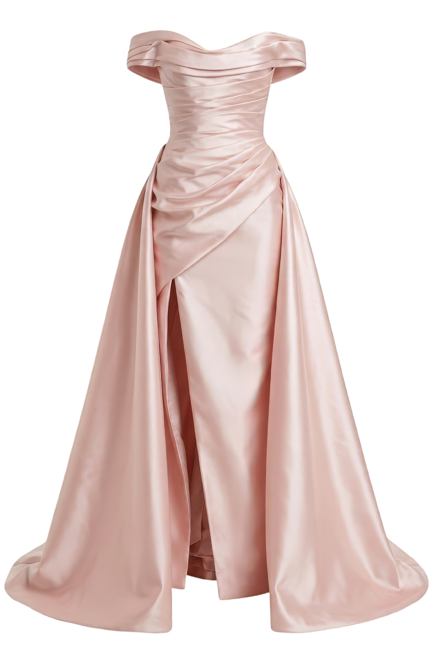 Off-the-Shoulder Mikado Dress with Ruching