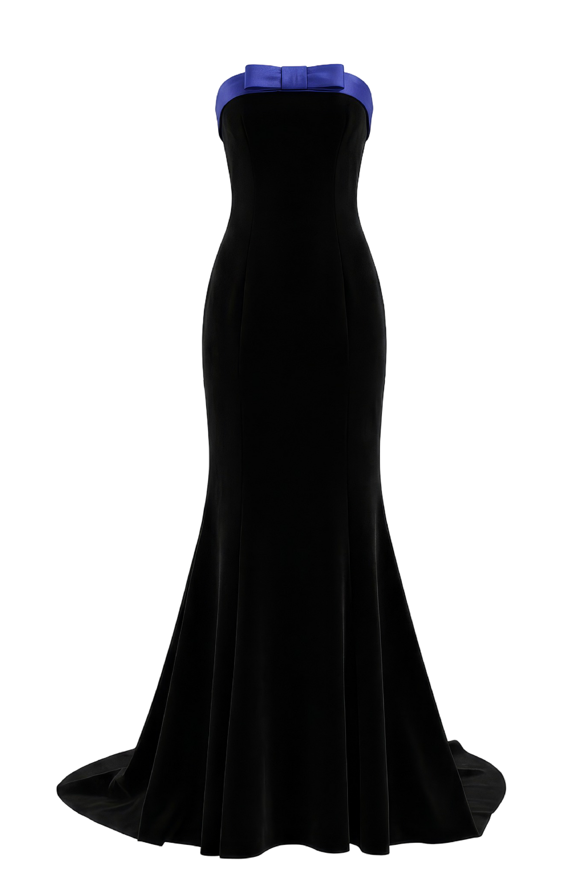Strapless Silk Velvet Fishtail Gown