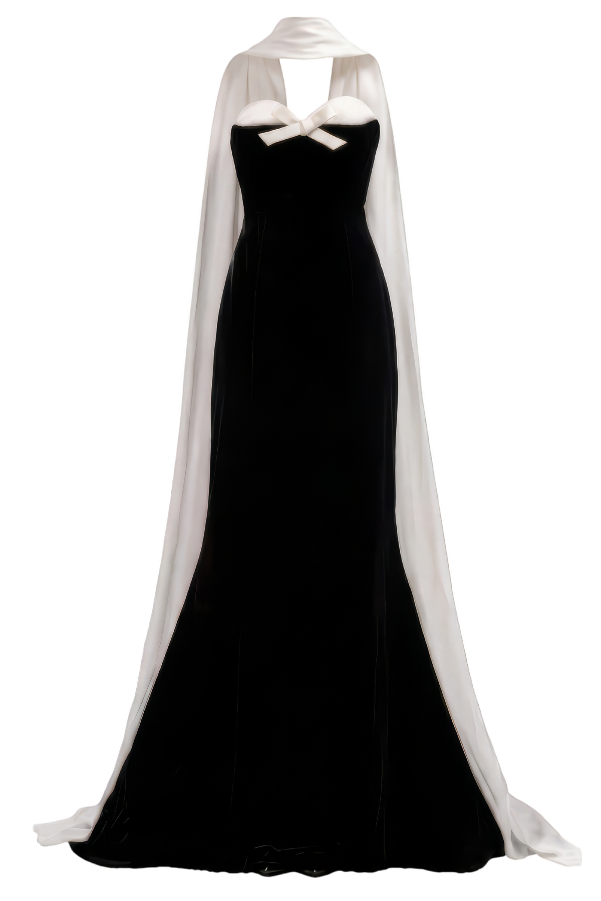 Sydney Black and Ivory Fishtail Gown