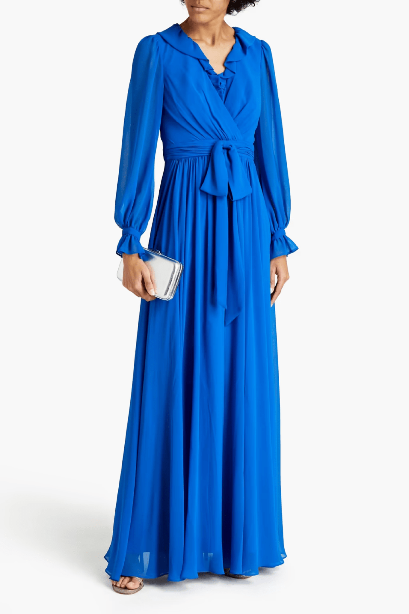 Chiffon Wrap Maxi Dress - ALBOUSHIYA - district 5 - dubai - riyadh - abaya - dresses - designers - evening wear - luxury - elegance - craftsmanship - gowns - cocktail dresses - collections - georges