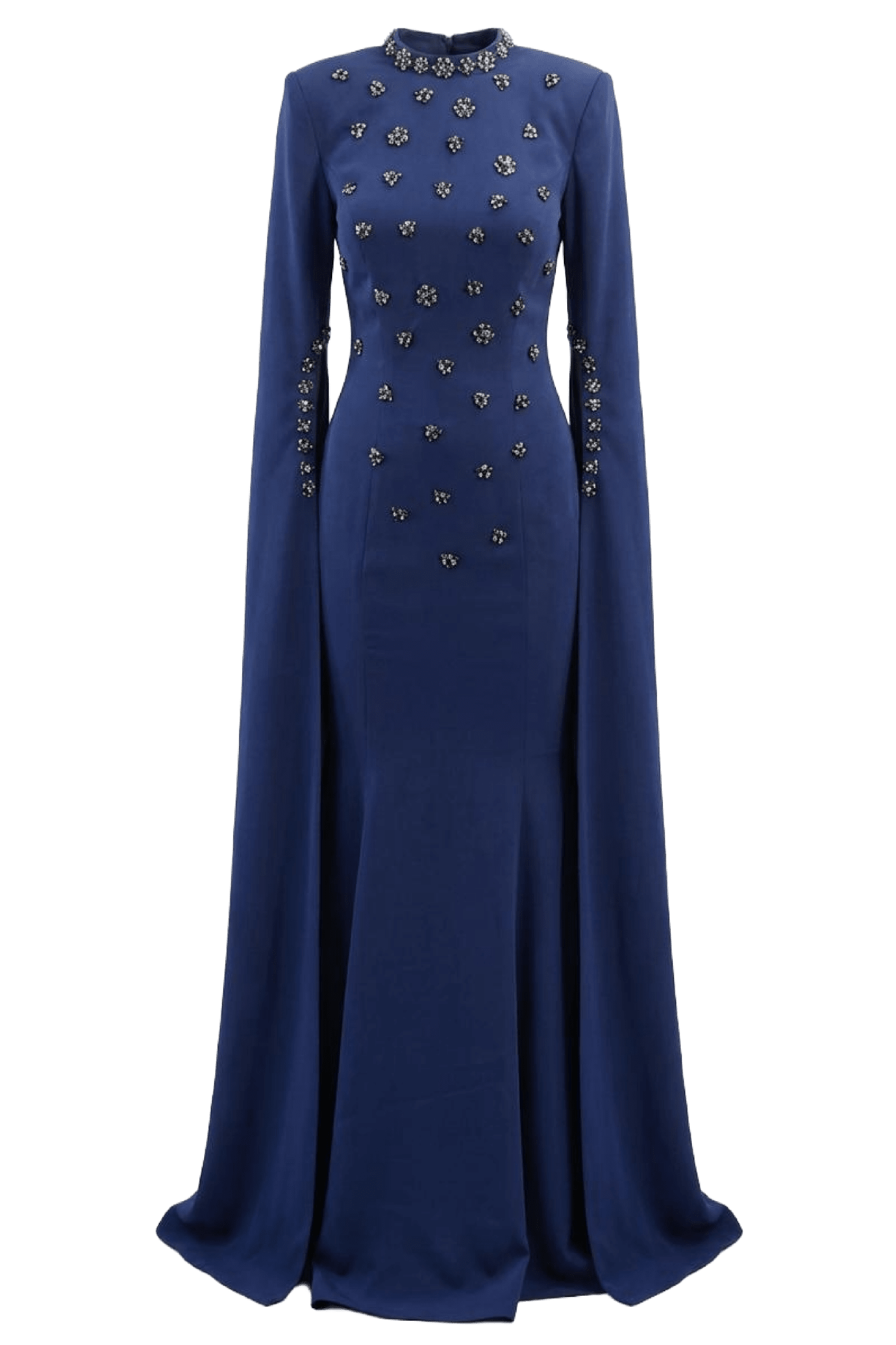 Crystal - Embellished Cape - Sleeve Gown - ALBOUSHIYA - district 5 - dubai - riyadh - abaya - dresses - designers - evening wear - luxury - elegance - craftsmanship - gowns - cocktail dresses - collections - georges