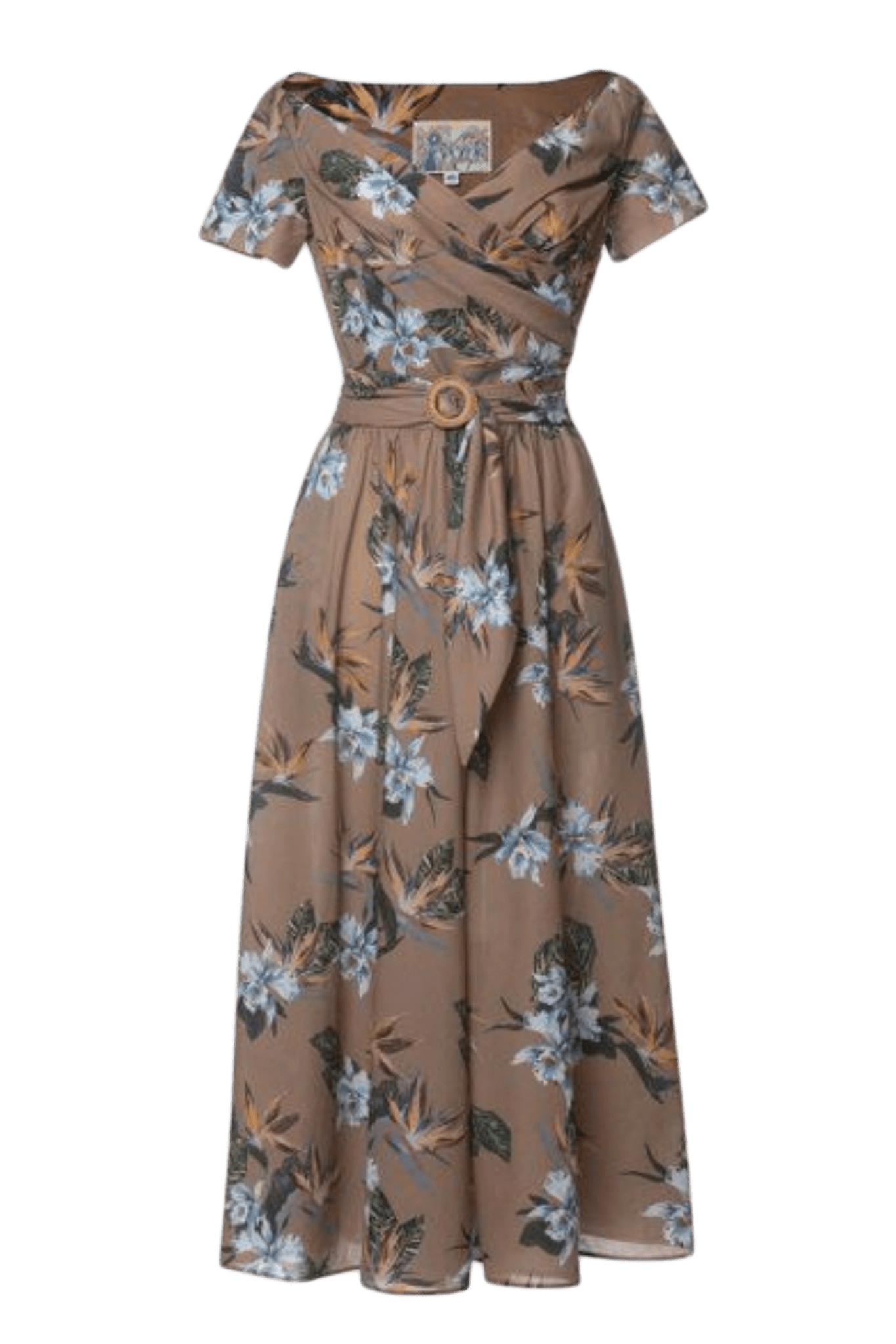 Dalila Belted Cotton Midi Dress - ALBOUSHIYA - district 5 - dubai - riyadh - abaya - dresses - designers - evening wear - luxury - elegance - craftsmanship - gowns - cocktail dresses - collections - georges