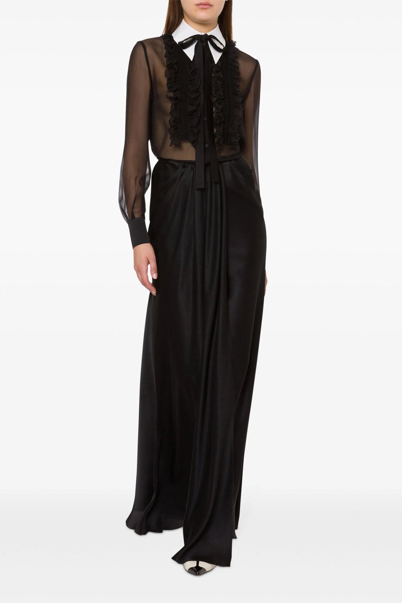 Draped Maxi Skirt - ALBOUSHIYA - district 5 - dubai - riyadh - abaya - dresses - designers - evening wear - luxury - elegance - craftsmanship - gowns - cocktail dresses - collections - georges