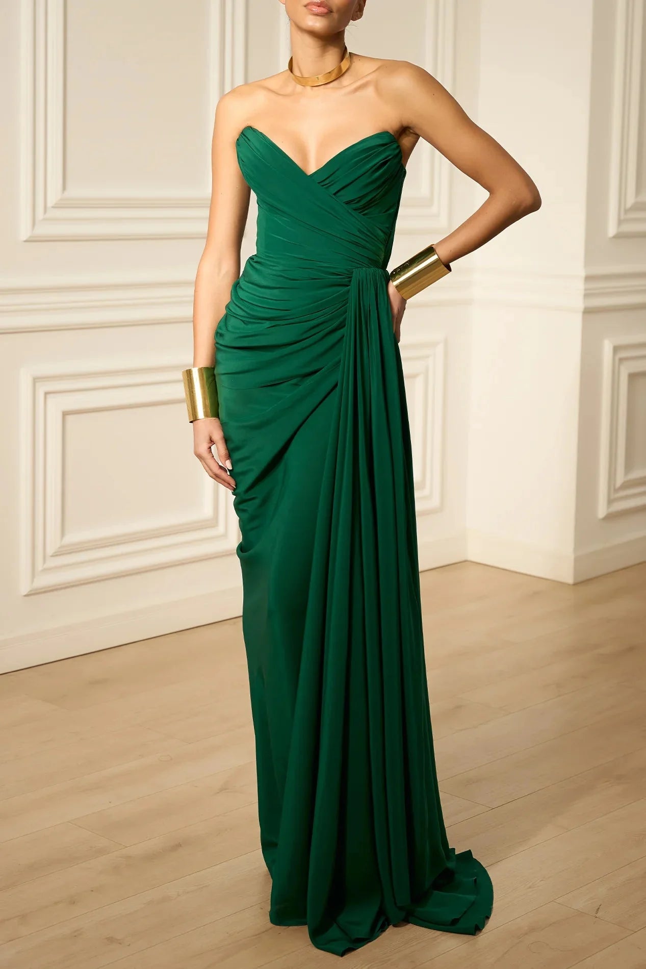 Gaia Silk Dress - ALBOUSHIYA - district 5 - dubai - riyadh - abaya - dresses - designers - evening wear - luxury - elegance - craftsmanship - gowns - cocktail dresses - collections - georges