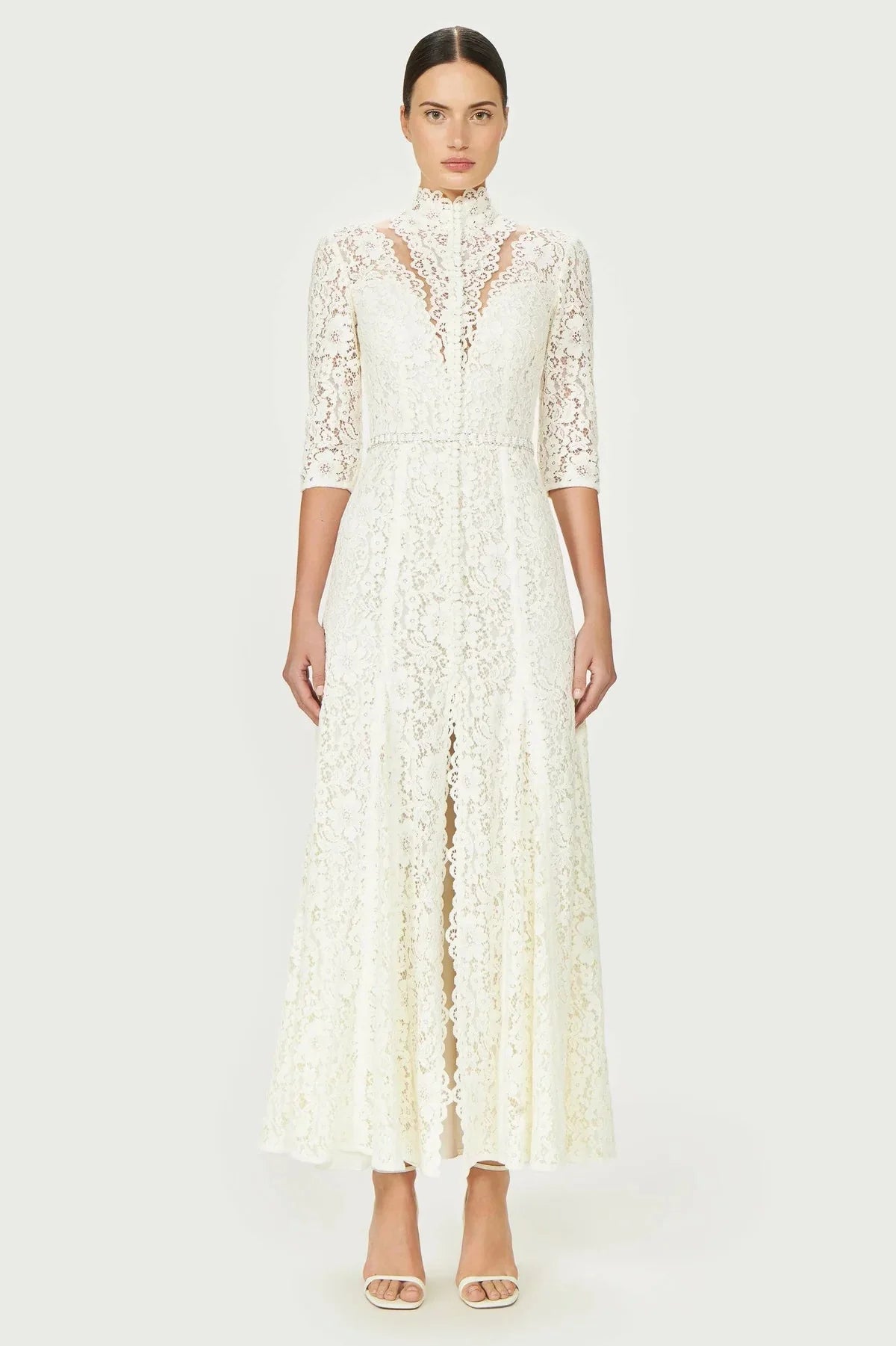 Junia Corded Lace Gown - ALBOUSHIYA - district 5 - dubai - riyadh - abaya - dresses - designers - evening wear - luxury - elegance - craftsmanship - gowns - cocktail dresses - collections - georges