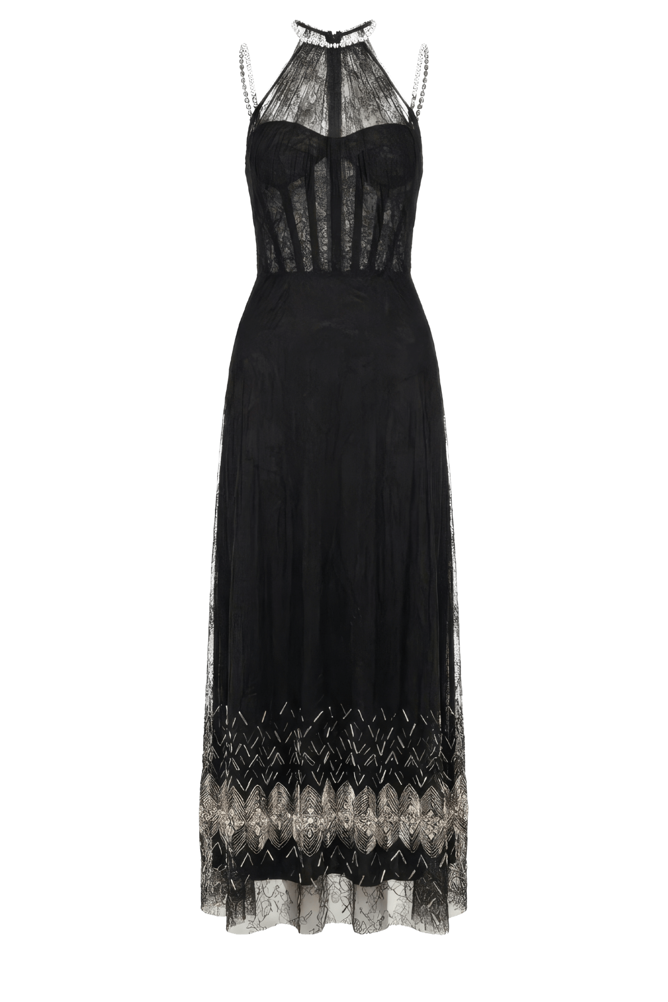 Lace Midi Dress (fully lined version) - ALBOUSHIYA - district 5 - dubai - riyadh - abaya - dresses - designers - evening wear - luxury - elegance - craftsmanship - gowns - cocktail dresses - collections - georges
