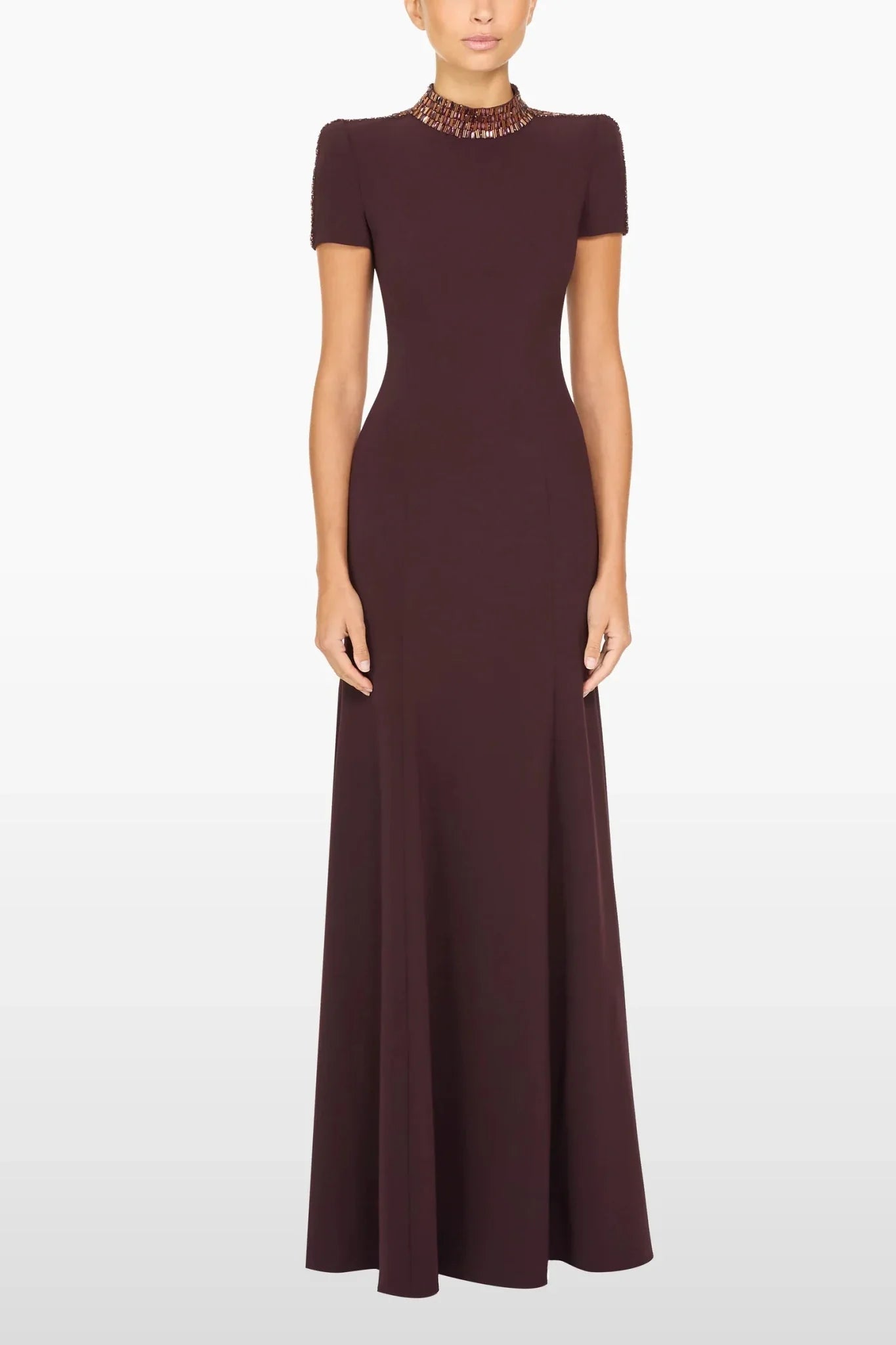 Mesa Crepe Gown - ALBOUSHIYA - district 5 - dubai - riyadh - abaya - dresses - designers - evening wear - luxury - elegance - craftsmanship - gowns - cocktail dresses - collections - georges