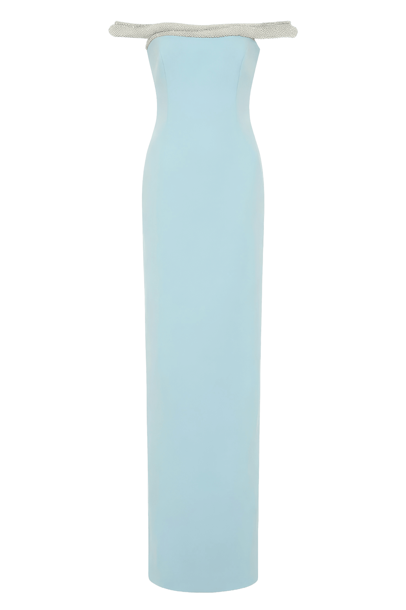 Off - Shoulder Crepe Crystallized Maxi Dress - ALBOUSHIYA - district 5 - dubai - riyadh - abaya - dresses - designers - evening wear - luxury - elegance - craftsmanship - gowns - cocktail dresses - collections - georges