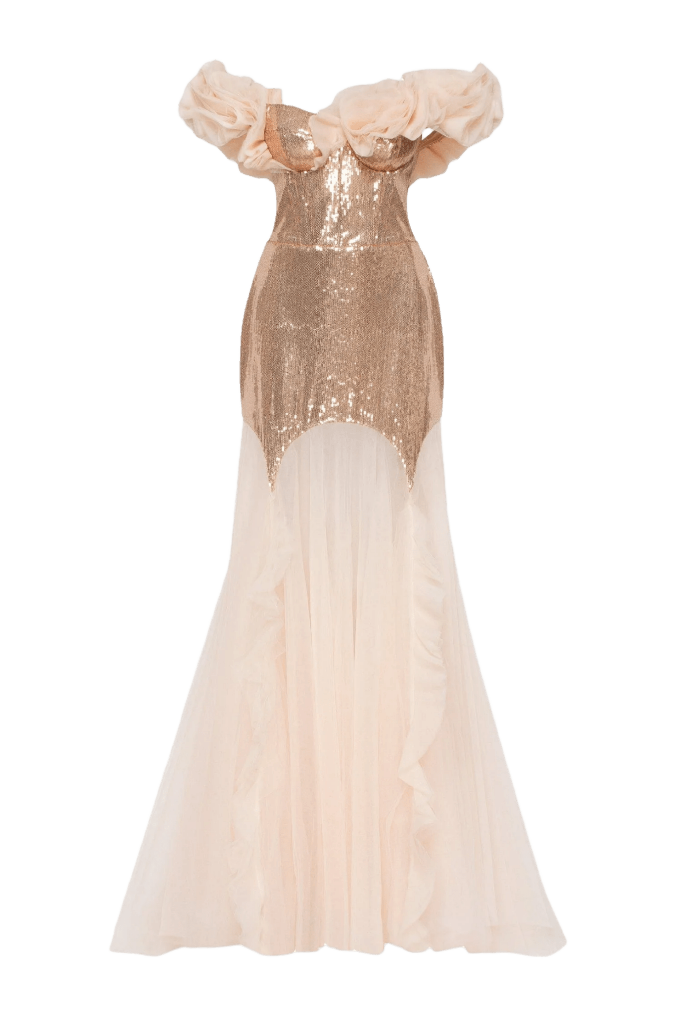Off Shoulder Sequin Gown - ALBOUSHIYA - district 5 - dubai - riyadh - abaya - dresses - designers - evening wear - luxury - elegance - craftsmanship - gowns - cocktail dresses - collections - georges