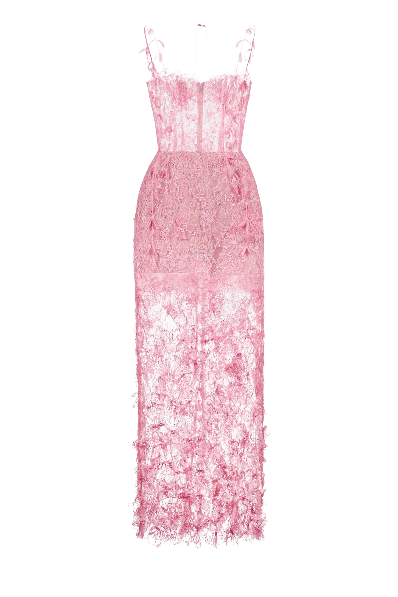 Pink Beaded Lace Pencil Dress - ALBOUSHIYA - district 5 - dubai - riyadh - abaya - dresses - designers - evening wear - luxury - elegance - craftsmanship - gowns - cocktail dresses - collections - georges