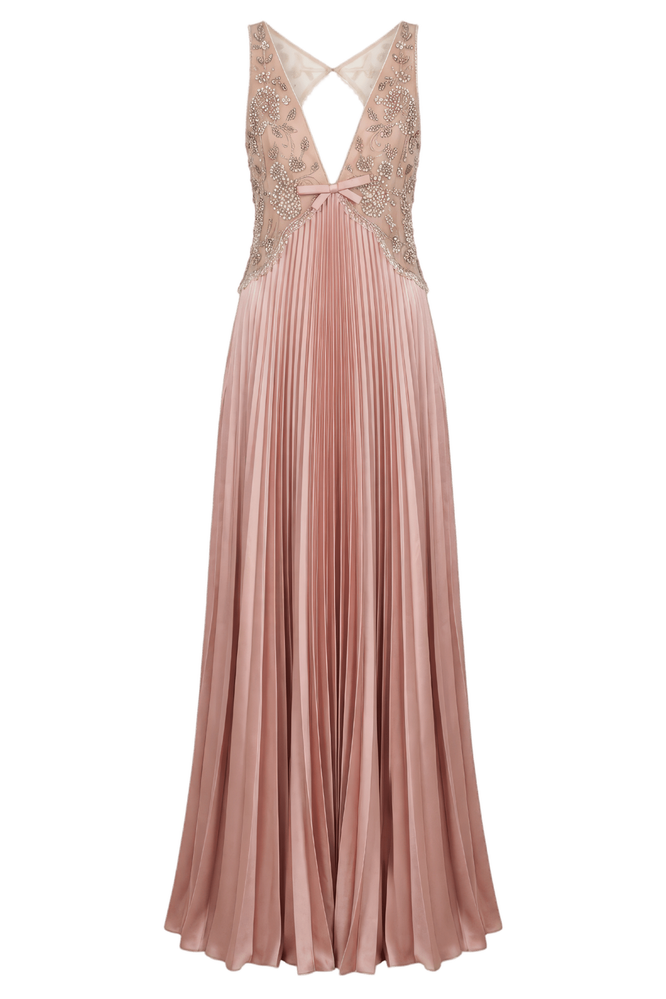 Pleated Embellished Long Dress - ALBOUSHIYA - district 5 - dubai - riyadh - abaya - dresses - designers - evening wear - luxury - elegance - craftsmanship - gowns - cocktail dresses - collections - georges