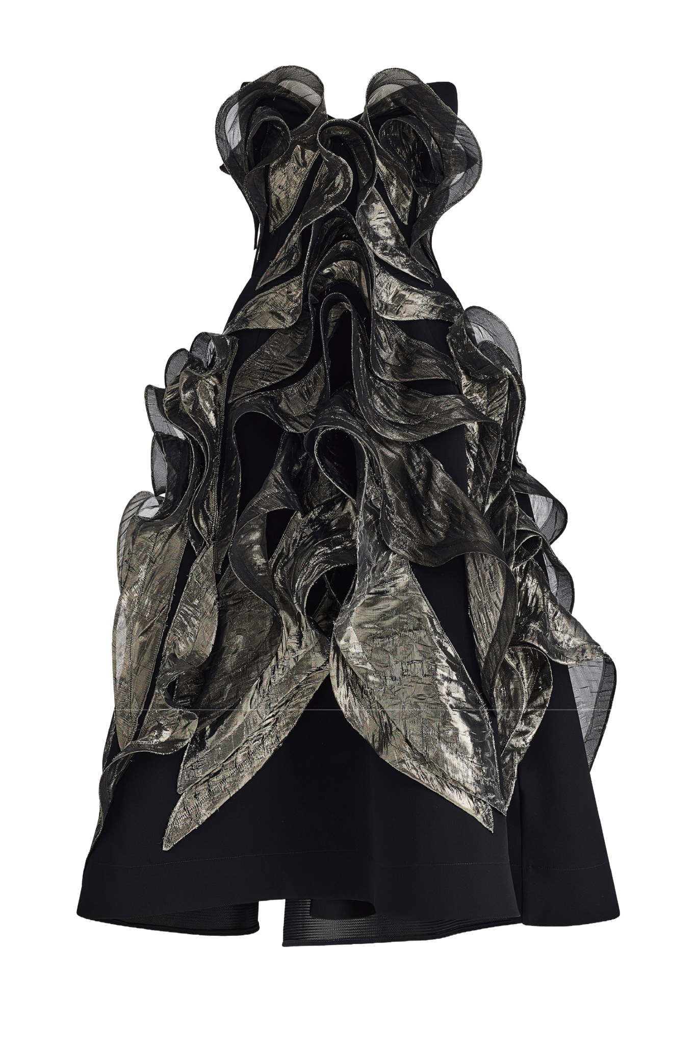 Presentation Wave Dress in Black Beetlewing - ALBOUSHIYA - district 5 - dubai - riyadh - abaya - dresses - designers - evening wear - luxury - elegance - craftsmanship - gowns - cocktail dresses - collections - georges