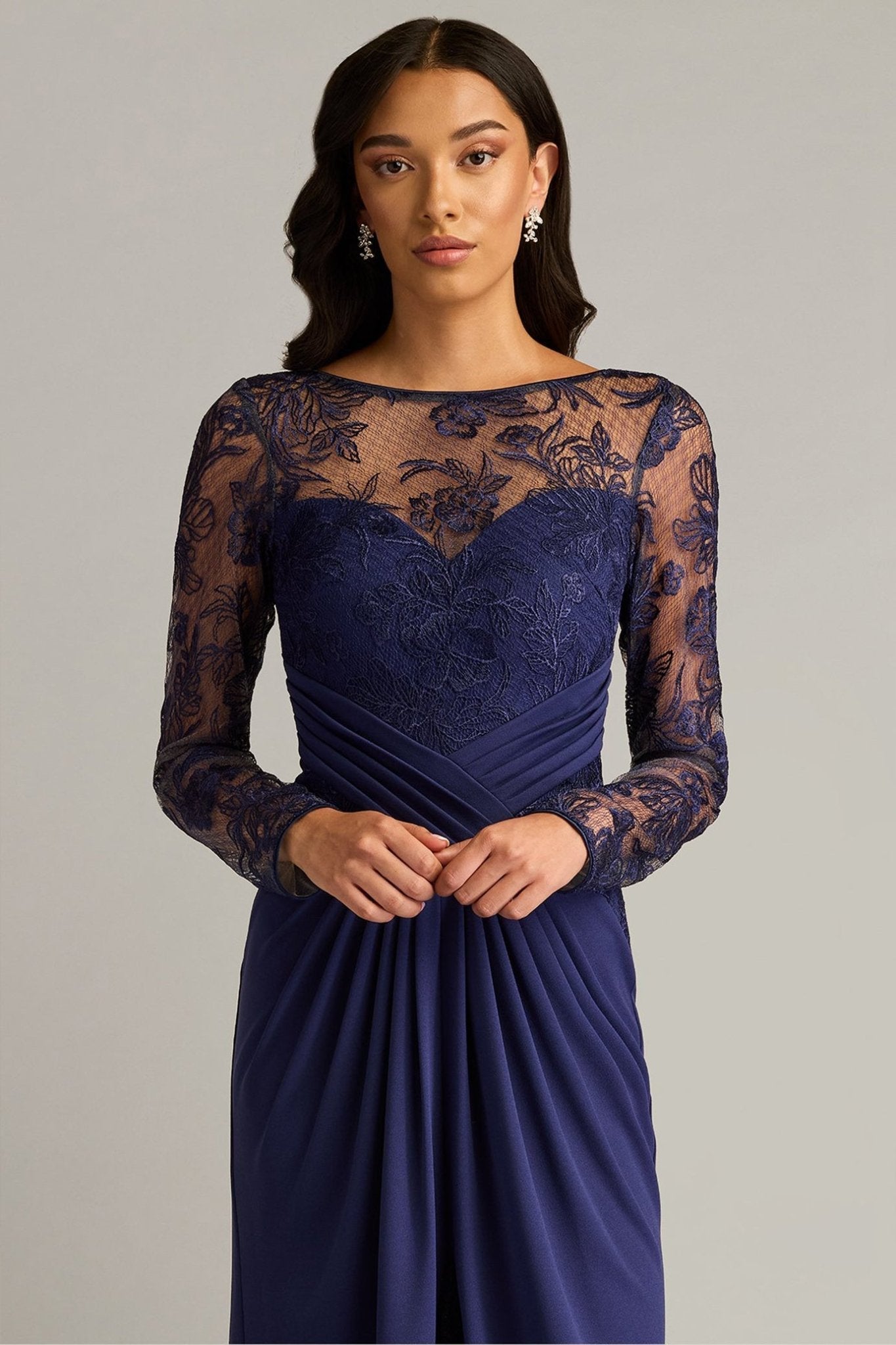 Ravina Embroidered Illusion Gown - ALBOUSHIYA - district 5 - dubai - riyadh - abaya - dresses - designers - evening wear - luxury - elegance - craftsmanship - gowns - cocktail dresses - collections - georges