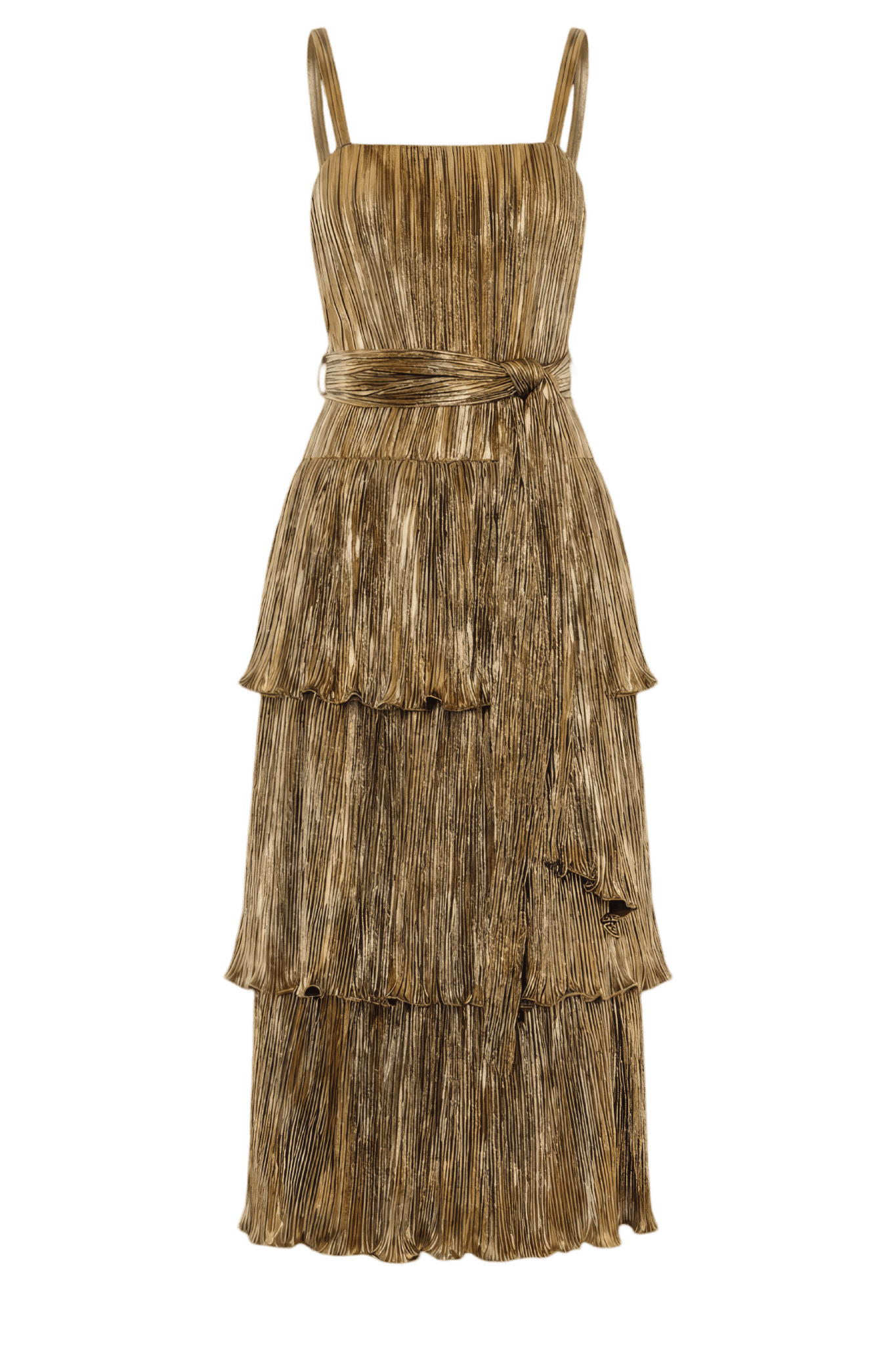 Ruffle Tiered Metallic Dress - ALBOUSHIYA - district 5 - dubai - riyadh - abaya - dresses - designers - evening wear - luxury - elegance - craftsmanship - gowns - cocktail dresses - collections - georges