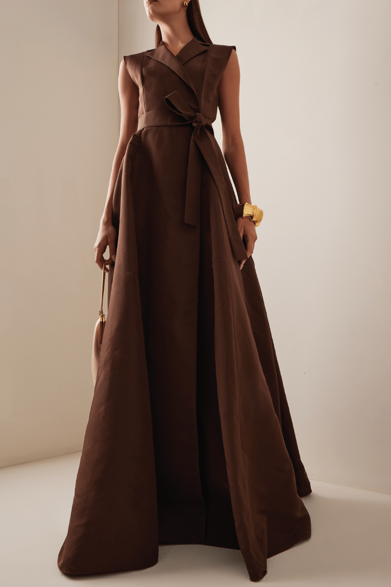 Silk Trench Gown - ALBOUSHIYA - district 5 - dubai - riyadh - abaya - dresses - designers - evening wear - luxury - elegance - craftsmanship - gowns - cocktail dresses - collections - georges