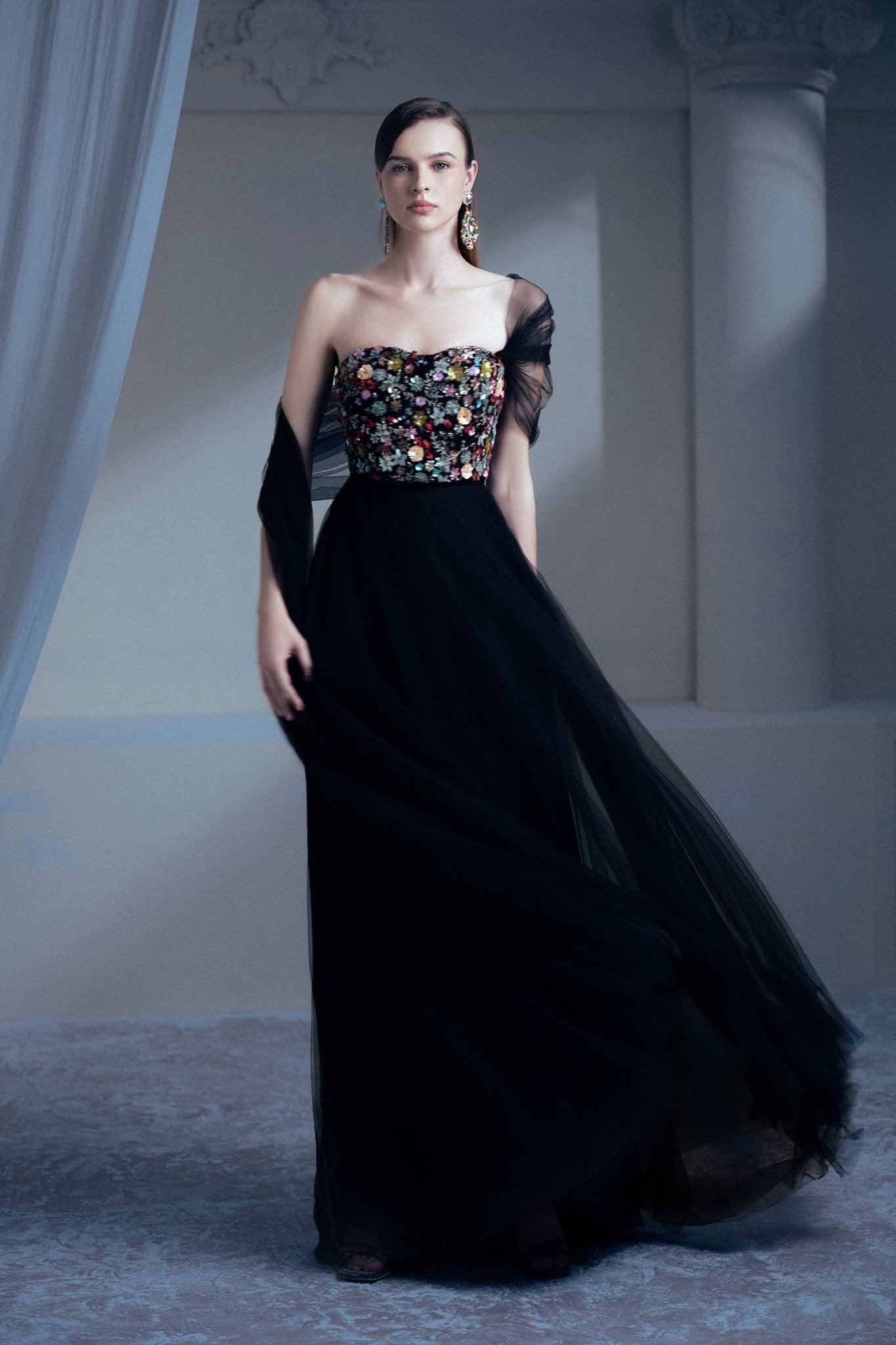 Strapless A - Line Garden Gown - ALBOUSHIYA - district 5 - dubai - riyadh - abaya - dresses - designers - evening wear - luxury - elegance - craftsmanship - gowns - cocktail dresses - collections - georges