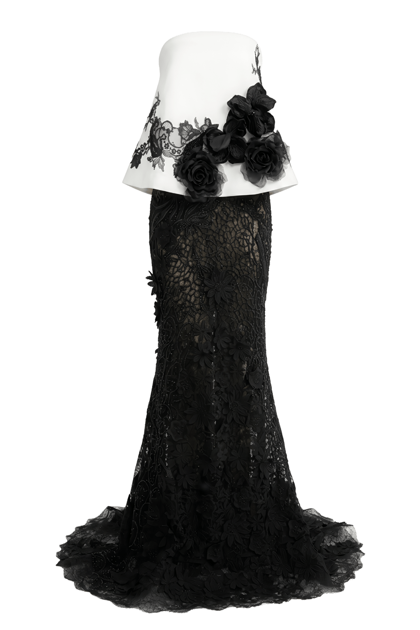 Strapless Top with Slim Skirt - ALBOUSHIYA - district 5 - dubai - riyadh - abaya - dresses - designers - evening wear - luxury - elegance - craftsmanship - gowns - cocktail dresses - collections - georges