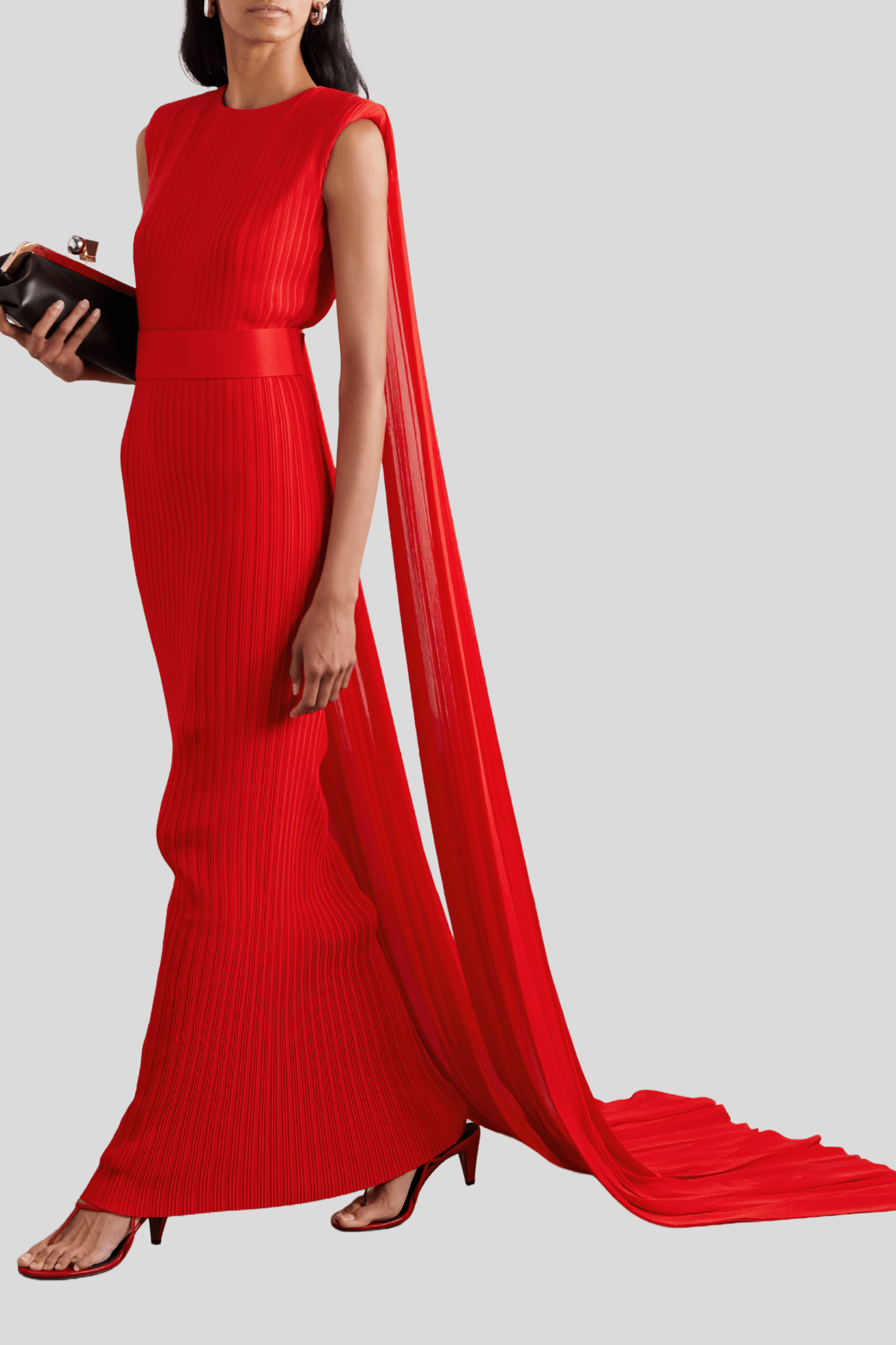 Tavia Chiffon Pleated Gown - ALBOUSHIYA - district 5 - dubai - riyadh - abaya - dresses - designers - evening wear - luxury - elegance - craftsmanship - gowns - cocktail dresses - collections - georges