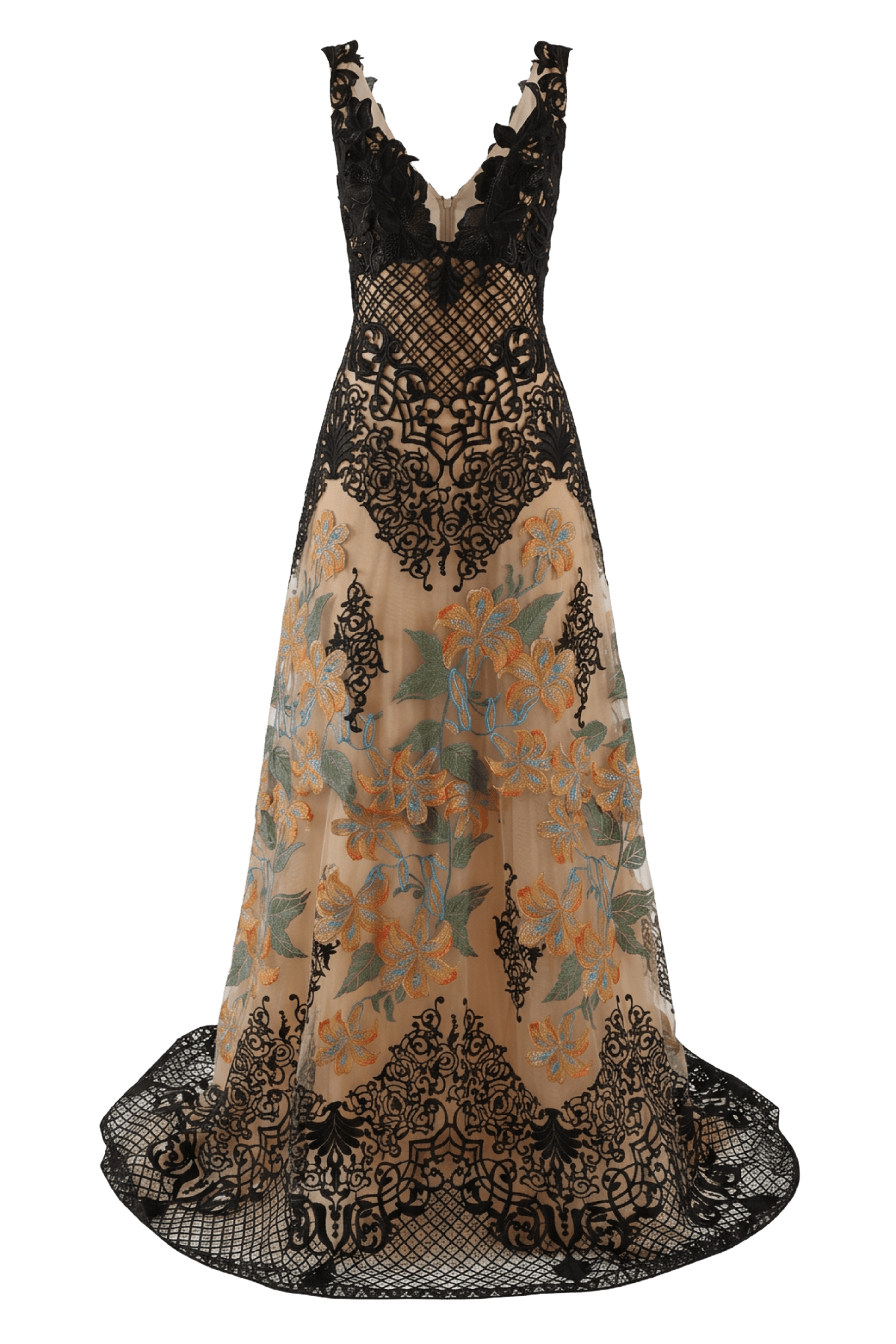 Triguero Embroidered Gown - ALBOUSHIYA - district 5 - dubai - riyadh - abaya - dresses - designers - evening wear - luxury - elegance - craftsmanship - gowns - cocktail dresses - collections - georges