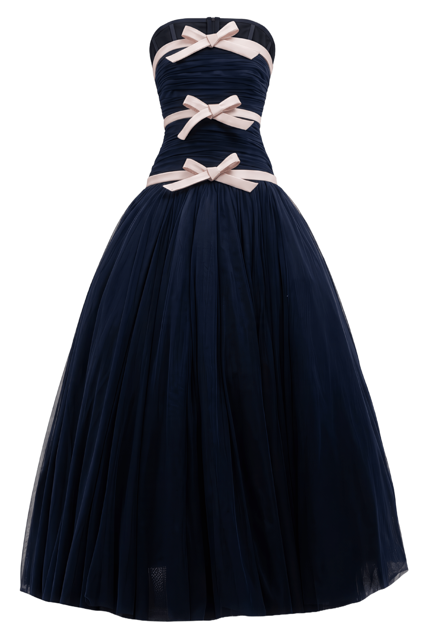 Tulle 3 Bows Dress - ALBOUSHIYA - district 5 - dubai - riyadh - abaya - dresses - designers - evening wear - luxury - elegance - craftsmanship - gowns - cocktail dresses - collections - georges