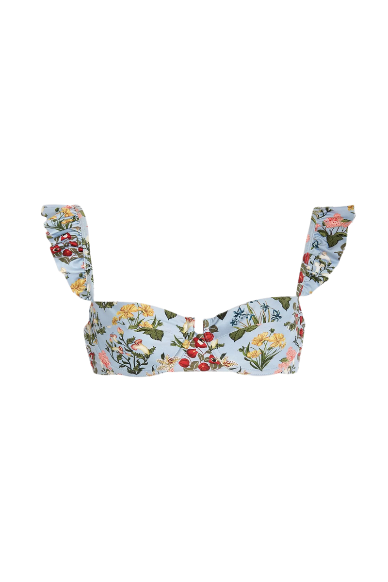 Agua By Agua Bendita Kiwi Ruffled Bikini Top Alboushiya