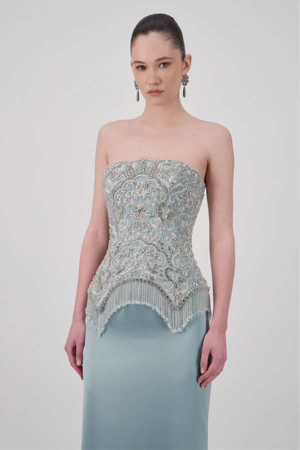 Strapless Satin Gown