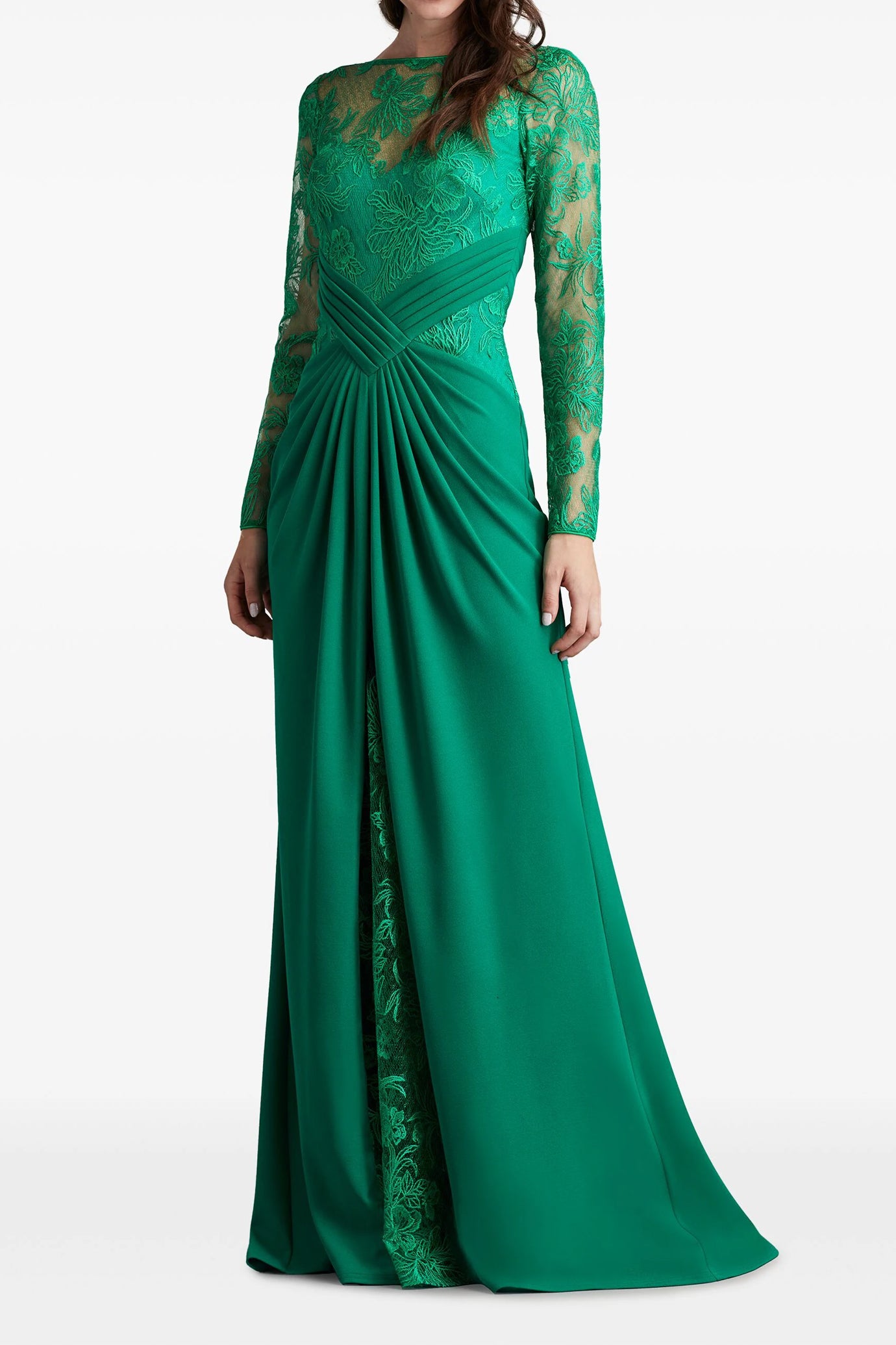 Ravina Embroidered Illusion Gown