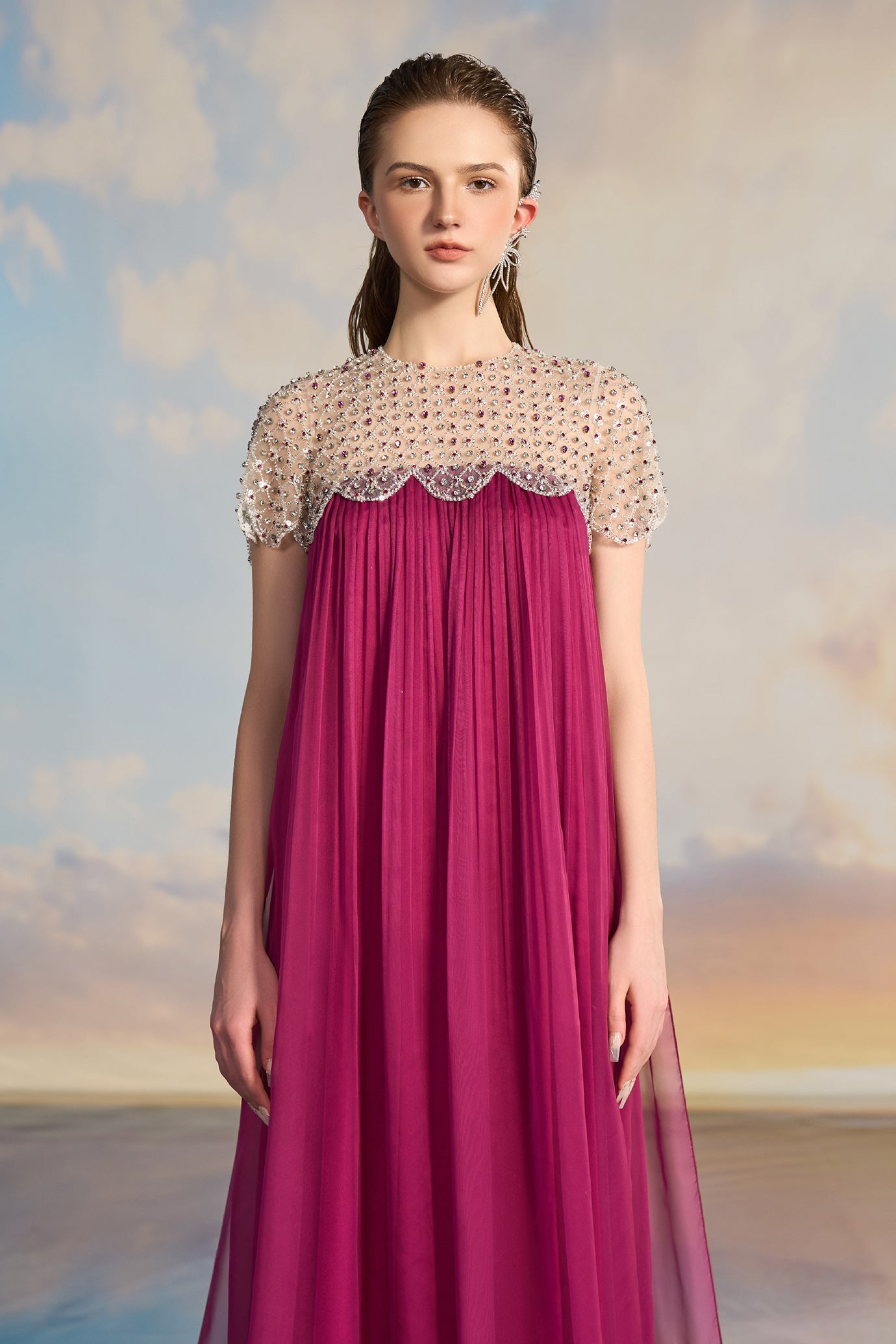 Chiffon Pleated Dress