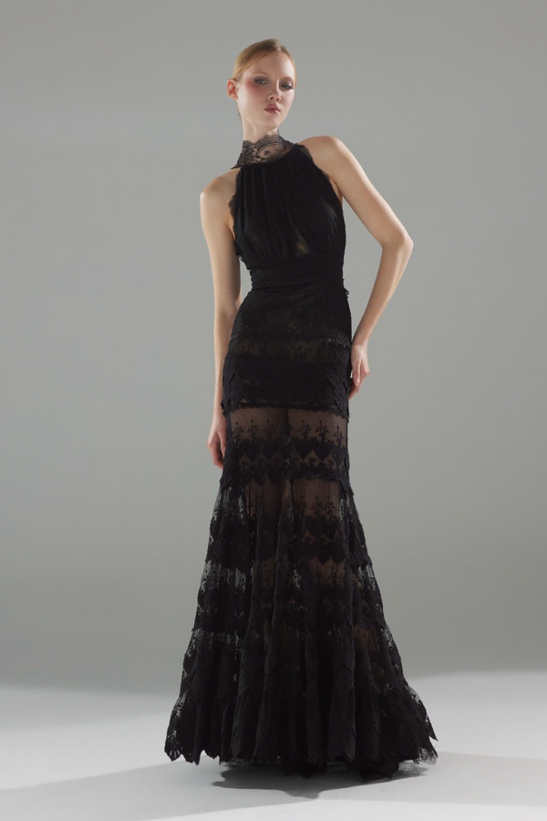 Chiffon & Lace Gown
