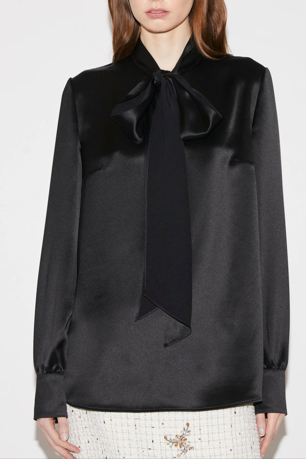 June Top in Black Satin
