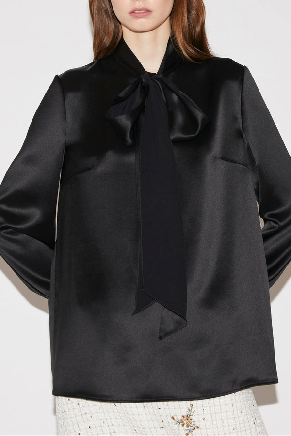 June Top in Black Satin