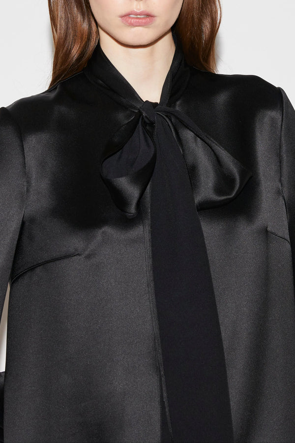 June Top in Black Satin