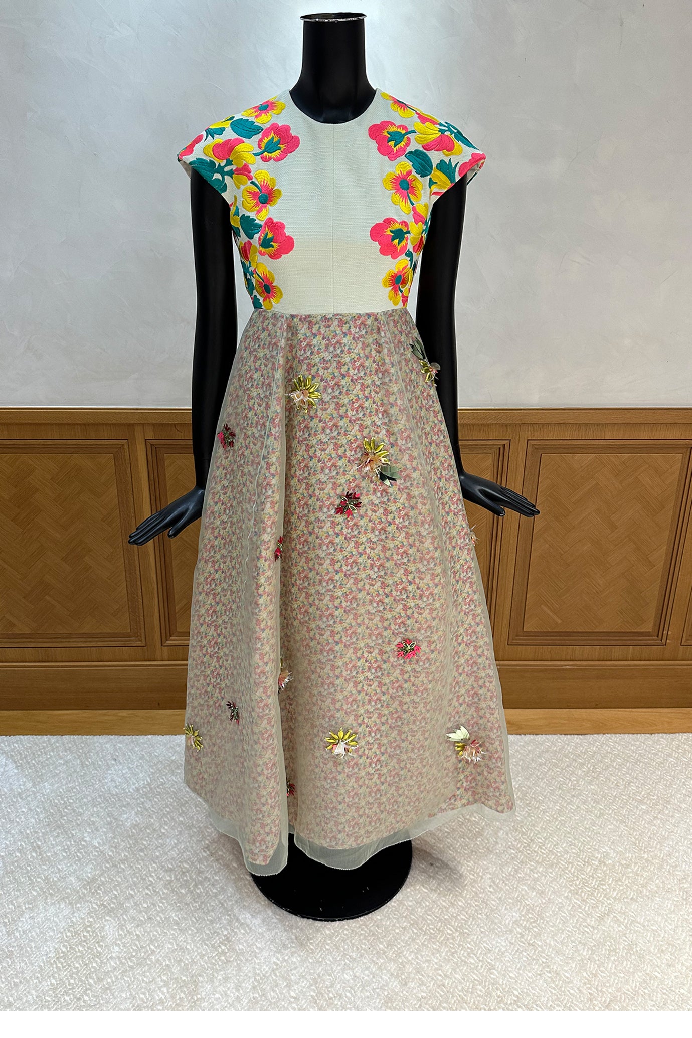 Embroidered Floral Gown