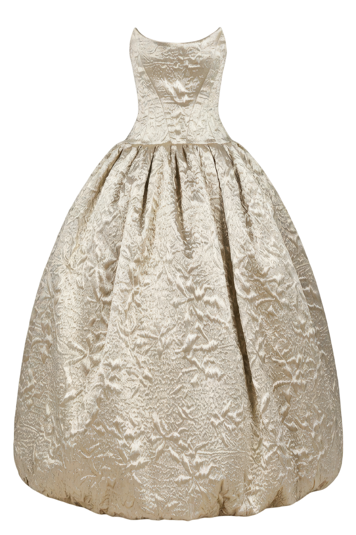 Jacquard Strapless Ball Gown