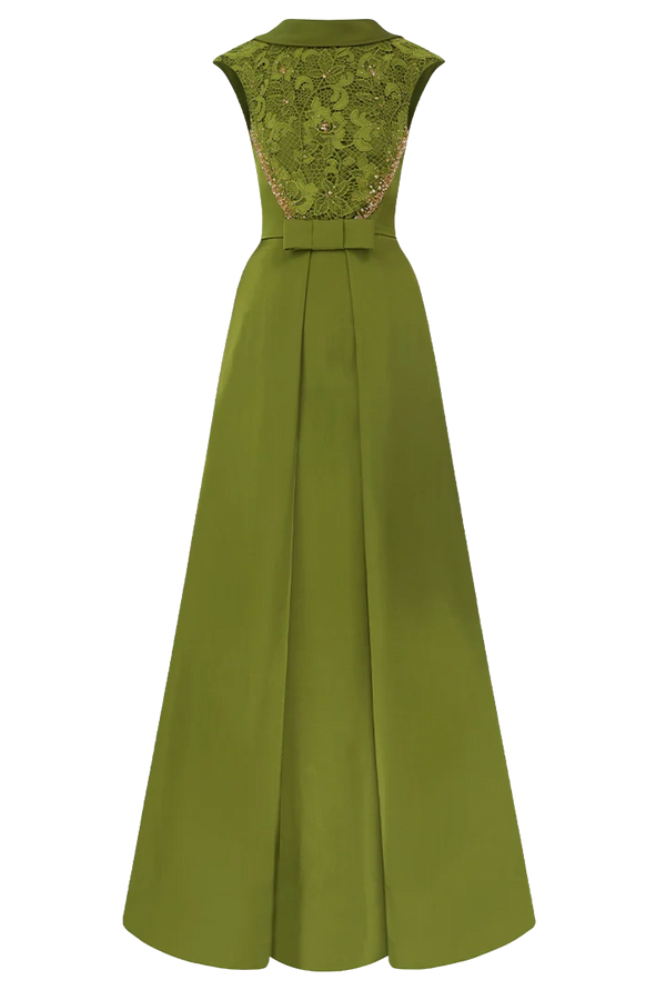 A-Line Dress with Deconstructed Collar