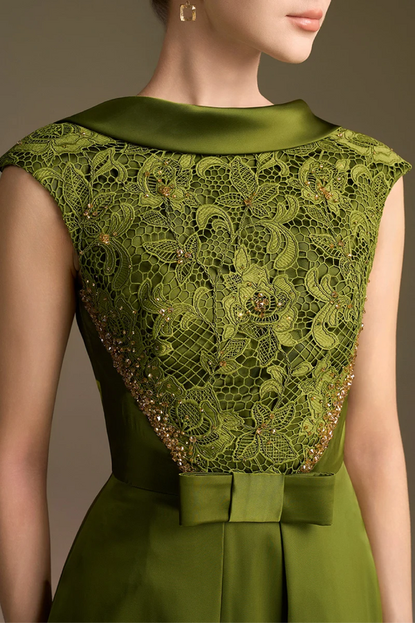 A-Line Dress with Deconstructed Collar