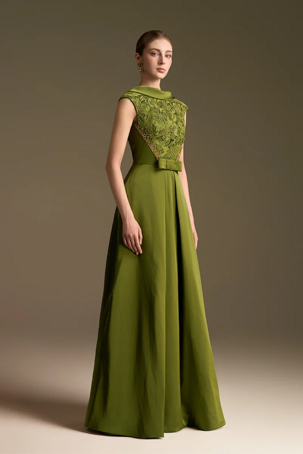 A-Line Dress with Deconstructed Collar