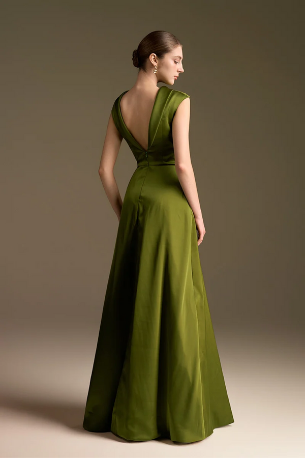 A-Line Dress with Deconstructed Collar