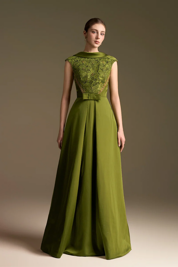 A-Line Dress with Deconstructed Collar