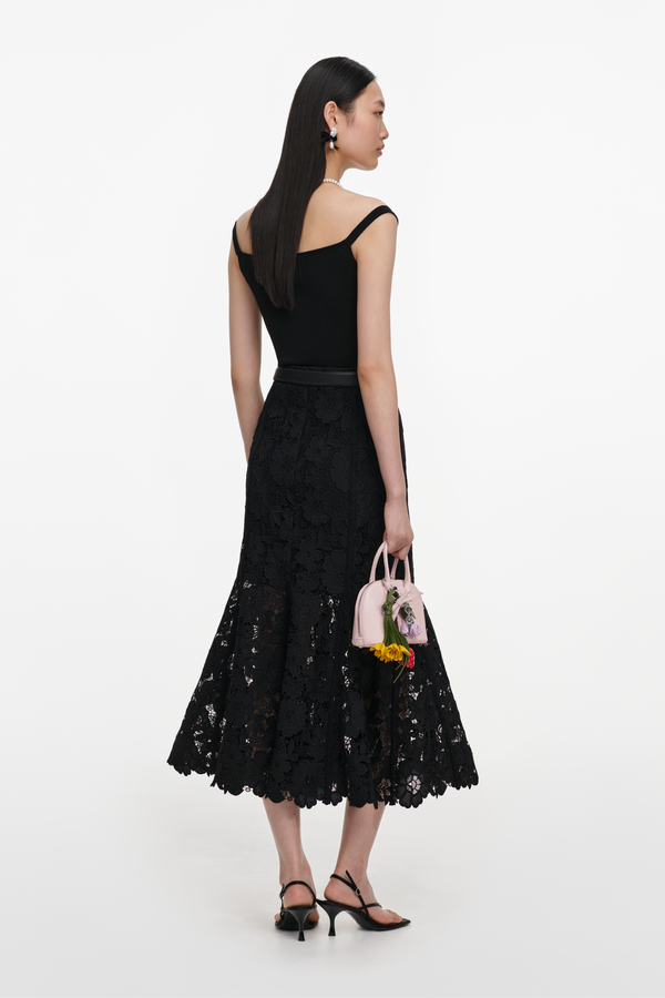 Black Lace Midi Skirt