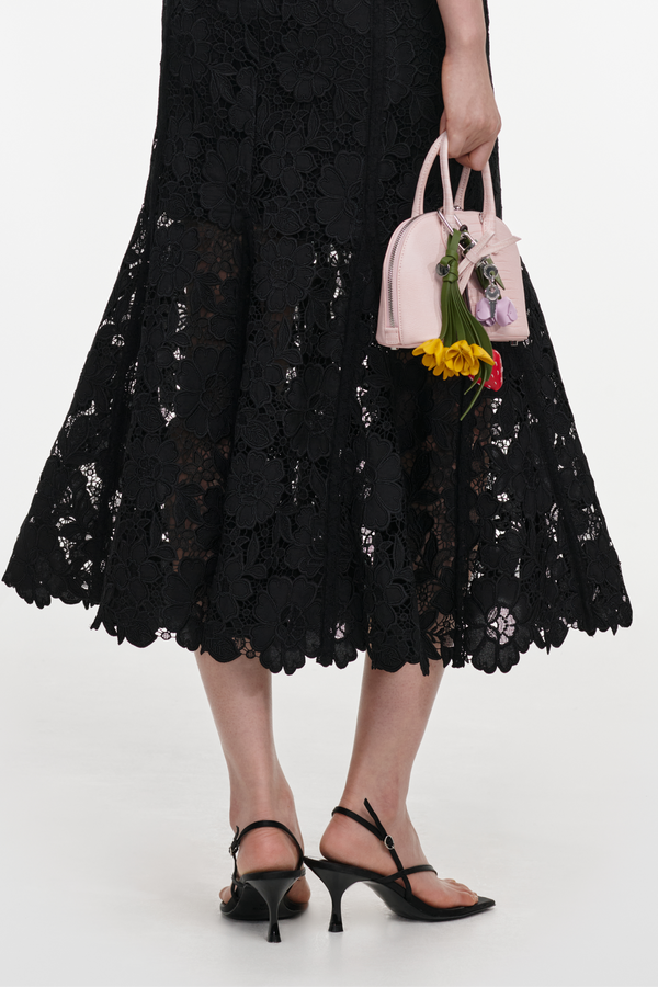 Black Lace Midi Skirt