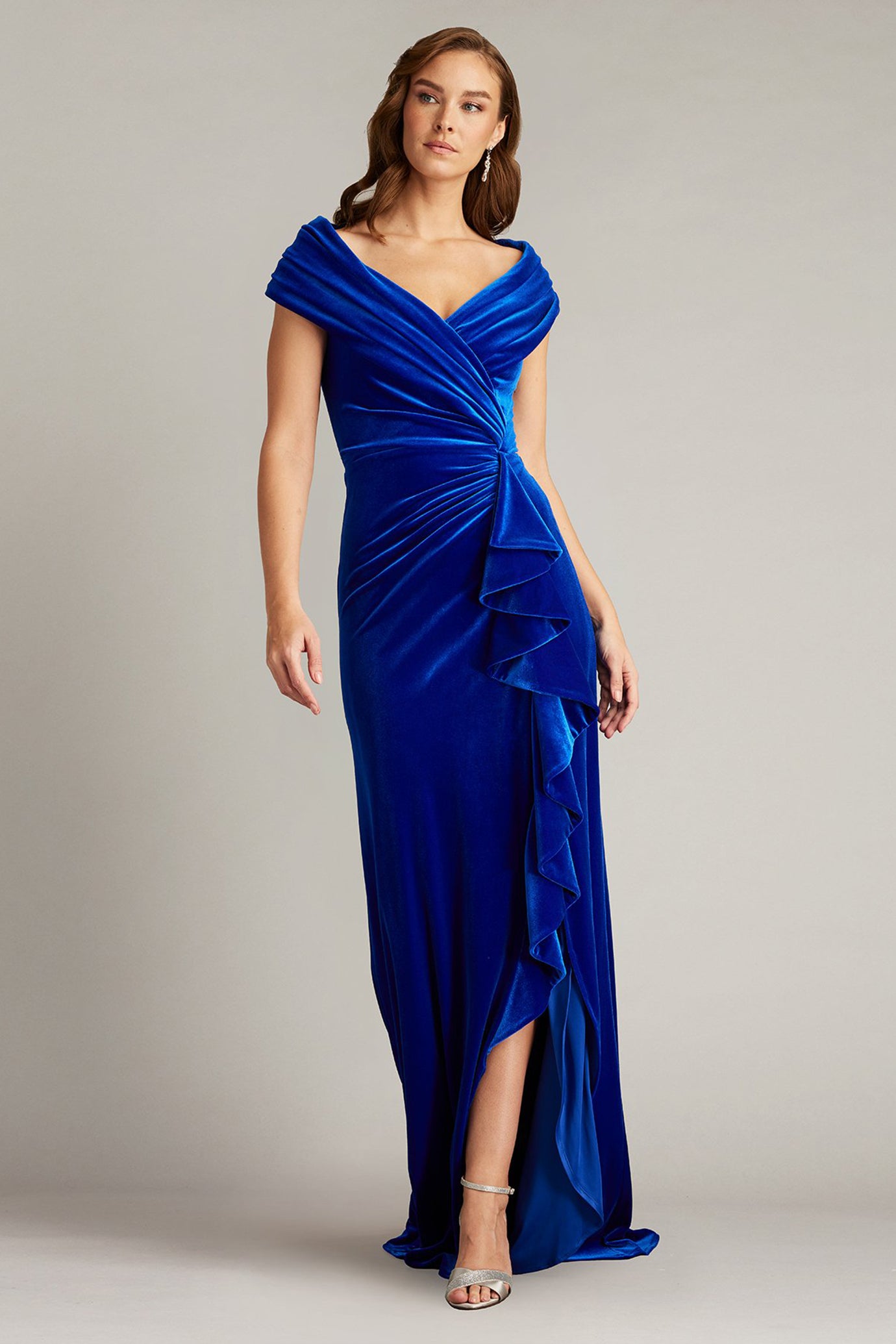 Alvarez Velvet Waterfall Drape Gown