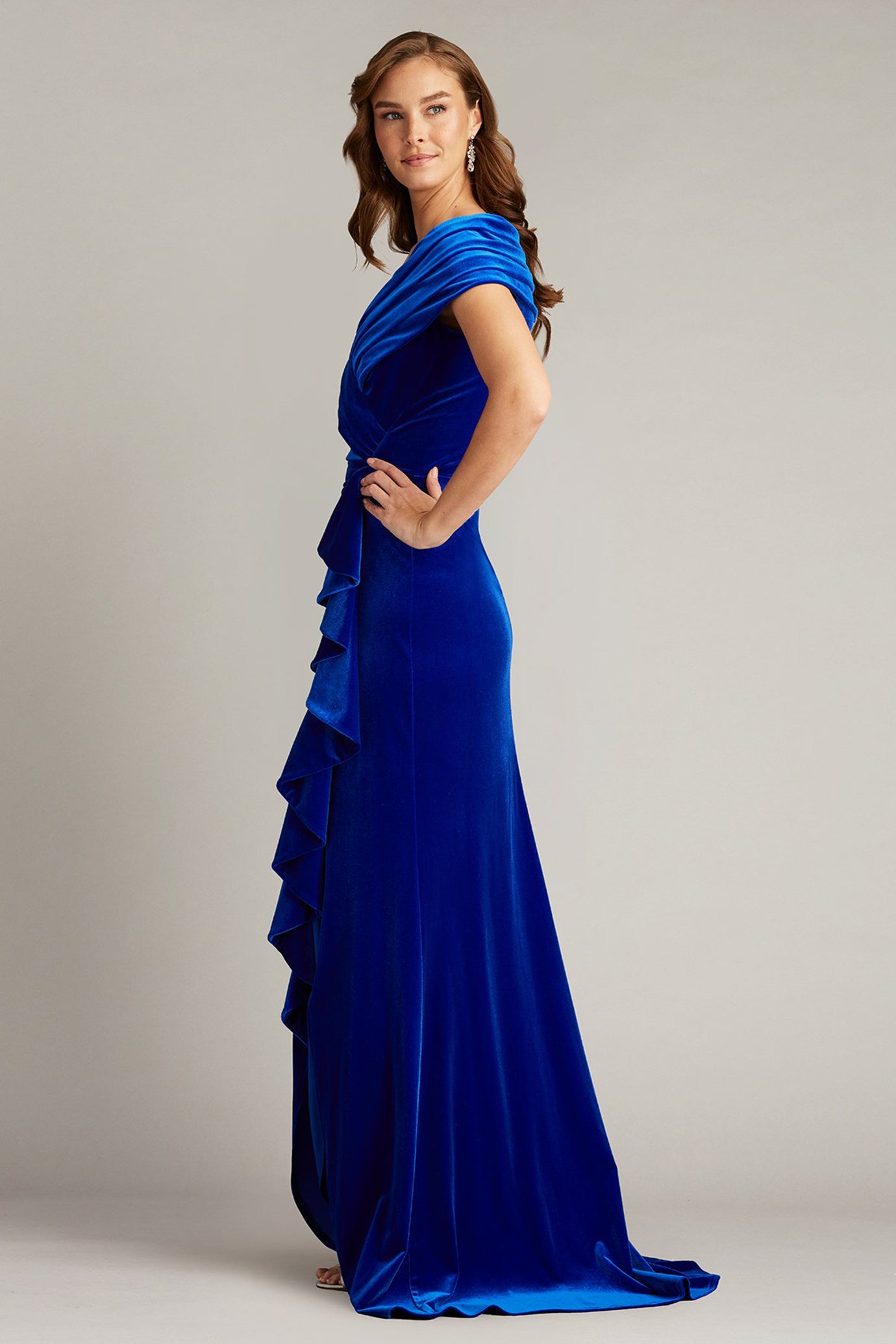 Alvarez Velvet Waterfall Drape Gown