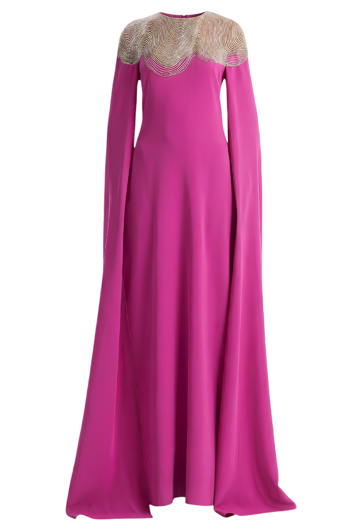 Peridot Bugle Waves Embroidered Caftan