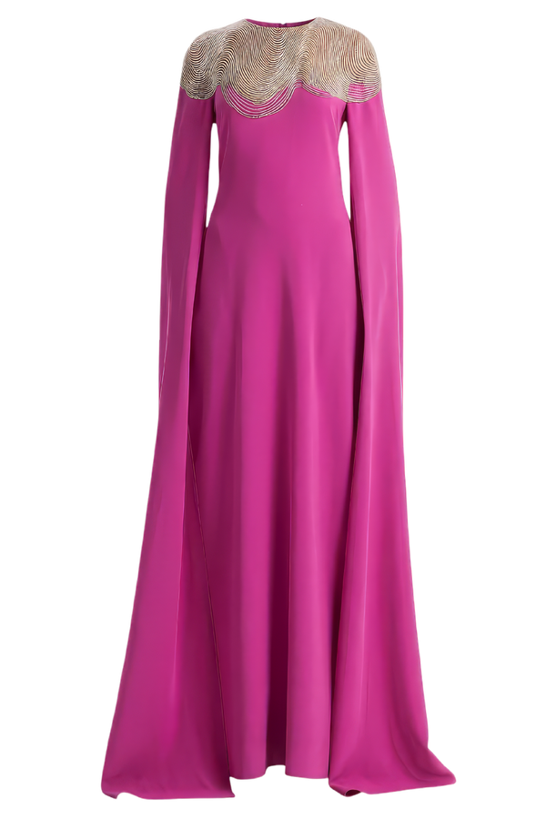 Peridot Bugle Waves Embroidered Caftan