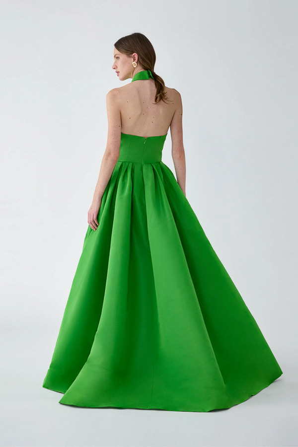Collared Halterneck Gown
