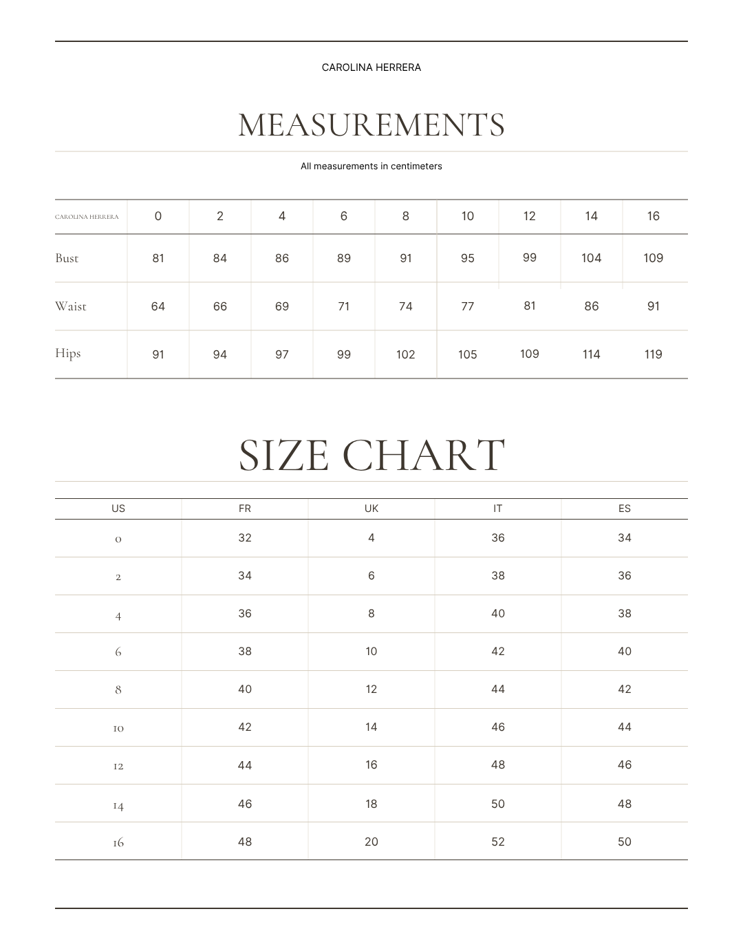 BILAL EL DANA size chart
